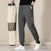 Calças de Lã de Cordeiro e Algodão Masculinas de Inverno, Calças Casuais Masculinas com Forro de Lã de Inverno, Calças Térmicas de Grafeno para Meia-Idade e Idosos, Tamanho Grande Transfronteiriço