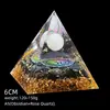 Transfronterizo 6cm Cristal Natural Letra Dorada Adorno Decorativo de Escritorio para el Hogar Pirámide de Resina para Chakra Yoga Meditación