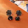 Brincos de Camélia com Zircônia Estilo Escuro Retro Francês High-End Moda Cool Elegantes Brincos Joias de Nicho Femininas