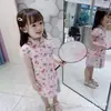 Ropa infantil para niñas Verano nuevo cheongsam ajustado para niñas vestido de princesa para niñas vestido vintage estilo chino