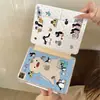 Tabla de surf rosa con un lindo diseño de pingüino, adecuada para fundas de tablet iPad, 10ª generación, adorable Mini 6, con ranura para lápiz, versión Pro