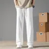 Pantalones casuales de algodón para primavera y otoño, pants blancos de pierna recta, unisex, estilo Hong Kong, pants deportivos holgados, compra grupal para estudiantes