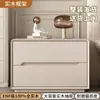 Mesita de noche de madera maciza de alta calidad, mueble auxiliar para dormitorio, instalación gratuita, estilo moderno simple, nuevo armario de almacenamiento, estilo de lujo ligero color crema