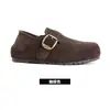 Sapatos de plataforma genuínos Shougu, estilo Birkenstock, modelo feminino, nova coleção 2026, sapatos casuais slip-on, versáteis e fáceis de usar