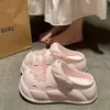 Zuecos Gruesos para Mujer que Aumentan la Altura 6.5cm, Sandalias Versátiles Florales de EVA para Exterior de Verano, Playa, Cerradas