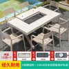 Mesa e Cadeira para Churrasco ao Ar Livre Mojia Combinação de Alumínio Fundido Churrasqueira a Carvão ao Ar Livre Jardim Conjunto de Lazer para Casa Pátio Terraço