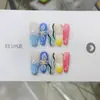 Nai Zi Unhas Usáveis Puramente Feitas à Mão Novo Modelo Outono/Inverno B260 Carvado Pintado à Mão Estilo Francês Modelo de Exportação Adesivos de Unha Elegantes