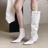 Primer Encuentro Temporada Dos Usos Piel Patentada Color Vino Tinto Tacón Alto Desmontable Botas Largas para Mujer, Otoño/Invierno Elegantes Ajustadas Punta Fina Botines para Mujer