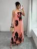 Vestido Largo Holgado Estampado con Tirantes Ajustables para Mujer, Venta Caliente Europea y Americana 2026