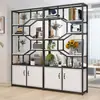Mueble de Oficina con Panel Divisor de Hierro Gabinete de Almacenamiento para Sala de Estar Vitrina Gabinete de Entrada Mueble para el Hogar