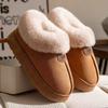 Sapatos de Algodão com Salto Coberto para Mulheres Outono e Inverno 2025 Novo Uso Interno em Casa Forrados com Lã Sola Grossa Antiderrapante Calçado Externo Botas de Neve para Gestantes
