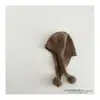 Fresco para la calle~Gorro de Punto para Niños, Gorro de Invierno Cálido para Exteriores con Protección para los Oídos, Gorro de Lana con Pompón Estilo Coreano