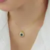Collar con Ojo de Diablo de Plata de Ley S925 de Amazon para Mujer, Microincrustado con Diamantes y Circonia, Lujo Ligero, Alto Valor Estético