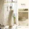 Cortina de Gasa de Alta Gama para Habitación Infantil Mosquitero para Ventana Impermeable a la Luz Sala de Estar Dormitorio Balcón Lino Crema Gasa de Gominola
