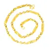 Collar de Oro de Arena Vietnamita para Hombre con Cuentas de Buda Hexagonales Cadena Sólida Duradera Oro de Imitación Accesorios de Cobre Nuevo Transfronterizo