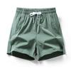 Shorts masculinos casuais de cor sólida de três pontos, respiráveis, elásticos, soltos, retos, calças casuais de seda gelada masculinas, calças de praia masculinas