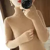 Suéter de punto para mujer, otoño transfronterizo, cuello alto apilado, nuevo 2025, ajuste ceñido, capa base acanalada de manga larga