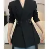 Blazer casual estilo coreano para mujeres petite, nuevo modelo primavera 2025, chaqueta con diseño de cordones