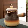 Tetera para Preparar Té para Uso Doméstico, Maceta Cerámica Moderna de Interior para Preparar Té, Tetera Individual para Té de Leche Tostado Yunnan, Tetera con Asa Lateral No Caliente