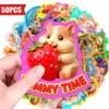 50 pegatinas de animales lindos estilo arcilla 3D de compra directa transfronteriza para decoración DIY hecha a mano y pegatinas de dibujos animados