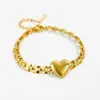 Nuevo Pulsera de Acero de Titanio con Forma de Corazón de Lele Jewelry para Mujer, Cadena Gruesa, Lujo Ligero, Nicho, Versátil, Popular en Europa y América, Estilo Dulce para Mujer
