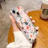 Funda para Teléfono Móvil de Comercio Exterior con Flores de Colores Pintadas a Mano y Hojas Verdes, Funda Fina y Transparente para iPhone 17, Funda Suave de Cobertura Total para Apple 18Pm