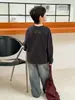 Camiseta de otoño Aimobebe para niños, camiseta interior de manga larga con estampado de letras, top suelto versátil de algodón puro agradable para la piel para niños, moderno