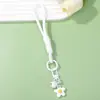 Correa de Teléfono de Flor de Goma Multicolor Tejida para Muñeca Lanyard Antiperdida Accesorio Universal para Llaveros Bolsas y Pertenencias Personales