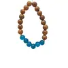 Pulseira de Contas Redondas Estilo Retrô com Junta de Madeira de Agarwood, Presente para Homens e Mulheres, Fornecimento Transfronteiriço, Venda por Atacado de Pulseiras de Contas Budistas