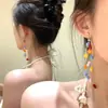 Brincos florais frescos estilo floresta para mulheres, estilo férias na praia primavera/verão, moda dopamina, brincos de tarraxa elegantes e bonitos