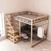 Bunk superior ático ahorra doble capa pequeño apartamento tipo apartamento pequeño funcional dos capas dúplex cama cama arte hierro cama alto marco hierro espacio alto bajo