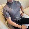 Tejidos de Punto de Punto para Otoño e Invierno 2025, Camisetas Básicas Casuales de Cuello Alto Medio Simples y Versátiles, Venta Directa de Fábrica, Entrega de Texto Secreto
