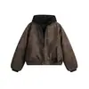Ropa Vintage Yidao Otoño 2026 Nuevo Estilo Callejero Americano Retro Falso Dos Piezas Ajuste Holgado Chaqueta Corta con Capucha para Hombre