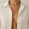 Design Europeu e Americano de Joias Transfronteiriças Colorido Flor Pequena Cravejada de Diamantes Corrente para Clavícula Moda Pingente de Coração Cruz Colar