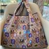 Bolsa de Compras Plegable para Supermercado Tela Floral Portátil Poliéster Bolsa de Almacenamiento Portátil Gran Capacidad Rectangular Engrosada Venta al por Mayor