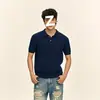 Camisa de punto de manga corta moderna para hombre, nuevo producto de primavera 2026, cómoda camiseta de punto trenzado, top casual para usar en capas