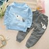 2024 Primavera e Outono Nova Roupa Infantil Terno de Manga Comprida para Meninos e Meninas Infantil Elefante Tridimensional Roupa para Passeio