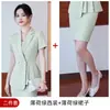 Moda de verão terno elegante terno feminino de manga curta hotel loja de joias esteticista roupas de trabalho roupa de negócios terno feminino