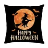 Conjunto de Capas de Almofada Decorativas de Linho para Casa de Halloween com Combo de Capa de Almofada de Sofá de Cabeça de Abóbora Engraçada