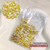 Bolsa de Accesorios de Arte de Uñas de Pedrería de Fondo Plano de Colores, Tamaños Mixtos, Pedrería Redonda Pequeña Blanca Transparente Súper Brillante para Arte de Uñas DIY