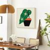 Pintura Decorativa para Restaurante Dormitorio Entrada Hotel Sala de Muestras Mural Habitación Infantil Estilo Simple Ins Planta Verde Pintura Colgante