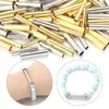 Tubo reto de cobre liso, tubo redondo de pulseira que não desbota, tubo de conexão para colar, acessórios para joias DIY, tubo de posicionamento, conta espaçadora