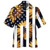 Comércio exterior transfronteiriço Direto da Fábrica camisa masculina de manga curta Dia da Independência nova tamanho grande cardigã masculino para a figura