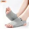 Calcetines con vendaje de silicona para corrección de arco para pies planos, calcetines correctores de eversión del pie, cojín de tela para el pie para soporte de colapso del arco, almohadilla ortopédica