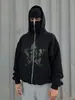 Marca Tendência Europeia e Americana Transfronteiriça Outono e Inverno Moda Hip-Hop Casual Camuflado Quente Solto Zíper Cardigã Top Moletom