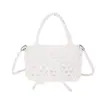 Bolsa de Mão Nova 2025 Feita à Mão com Contas para Mulheres Transparente Metálica Design de Nicho Bolsa Transversal Estilo Ins Bolsa de Festa
