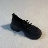 Mocassins Leves com Solado Grosso para Aumentar a Altura, Bico Redondo e Salto Bloco para Mulheres 2026 Estilo Doce e Cool Versátil Slip-On Tênis Esportivos Casuais