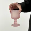Xícara de café de vidro estilo europeu antiga de alto valor ins creme de nível alto com pé alto xícara de água xícara para suco de fruta bebida