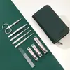 Set de Cortaúñas de Alta Gama Alemán, Cortaúñas con Hojas Anguladas, Herramientas de Manicura en Estuche de Cuero, Una Pieza Envío Directo