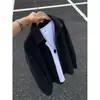 Camisa con estampado de escamas de dragón azul marino, camisa casual de manga larga retro americana para hombre de otoño, cárdigan abierto, prenda exterior para pareja